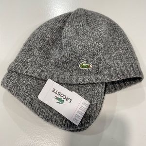 Lacoste men’s knit hat with fleece lining, NEW
